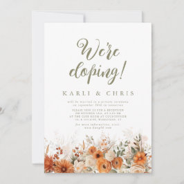 Love Fall Terra Cotta Floral Elopement Empfang Einladung