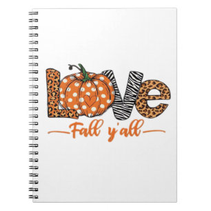 LOVE Fall Y'all Leoparden-Druck-Kürbis Trendige Notizblock