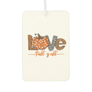 LOVE Fall Y'all Leoparden-Druck-Kürbis Trendiger Autolufterfrischer