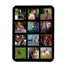 Love Familie Foto Collage Budget Monogram Magnet