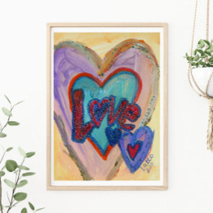 Love Family Hearts Peinture Art Poster Imprimer