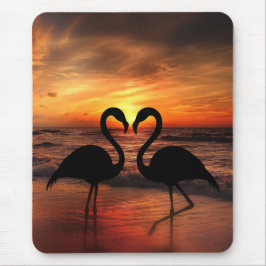 Love Flamingo Sonnenuntergang Aussicht romantische Mousepad