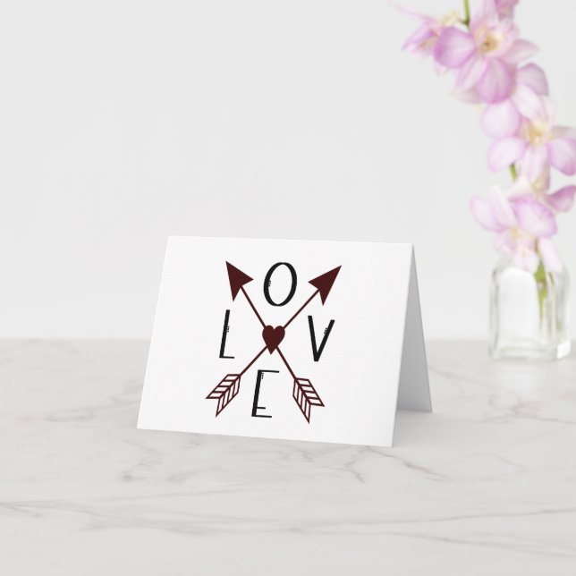 Love Flèches Anniversaire ou Valentines Carte Jour (Orchidée)