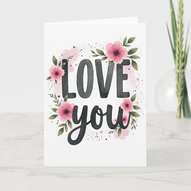 Love Floral Art Card Karte (Vorderseite)