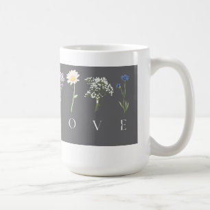 LOVE Floral – Romantischer botanischer Druck Kaffeetasse