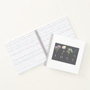 LOVE Floral – Romantischer botanischer Druck Notizbuch