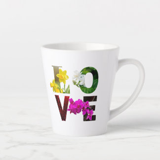 LOVE Floral Typography Milchtasse