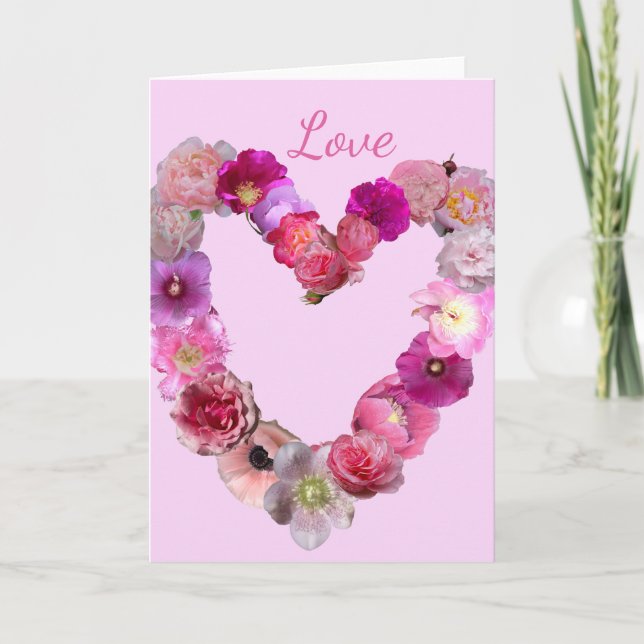 Love Flower Heart  Karte (Vorderseite)