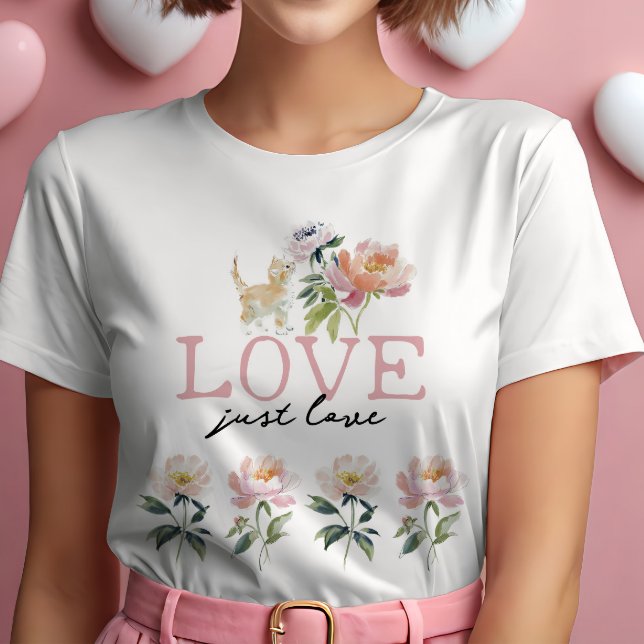 Love, Flowers and Kitten Beautiful Girl's T-Shirt (Von Creator hochgeladen)