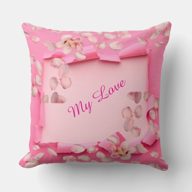 Love Flowers Throw Pillow Kissen (Vorderseite)