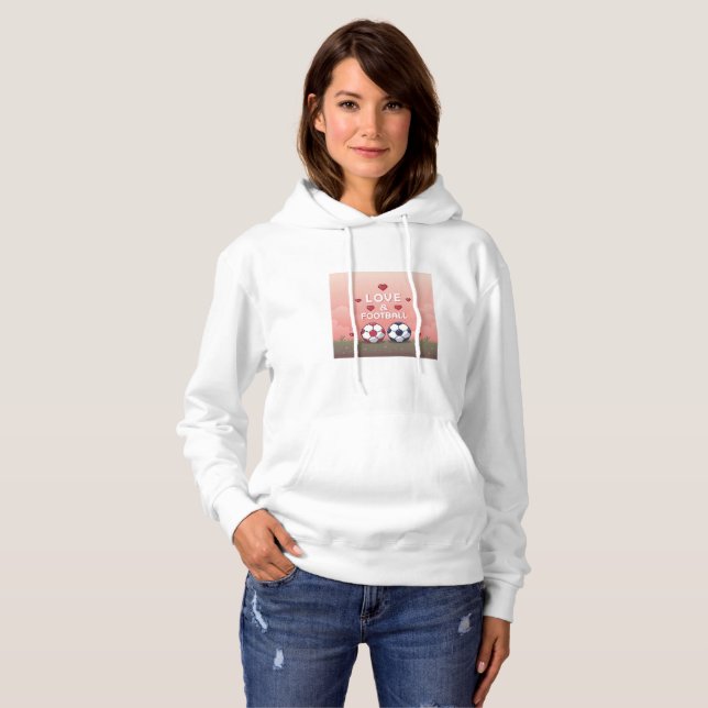 Love & Football - Arte Pixelado Hoodie (Vorne ganz)