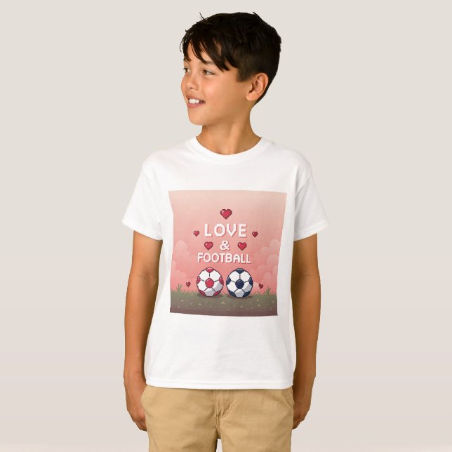 Love & Football - Arte Pixelado T-Shirt (Vorne ganz)