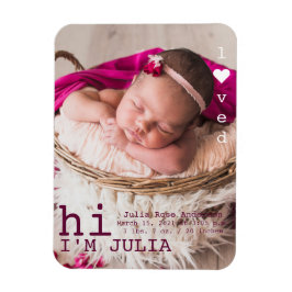 Love Foto Birth Ankündigung Minimalistisch Magnet
