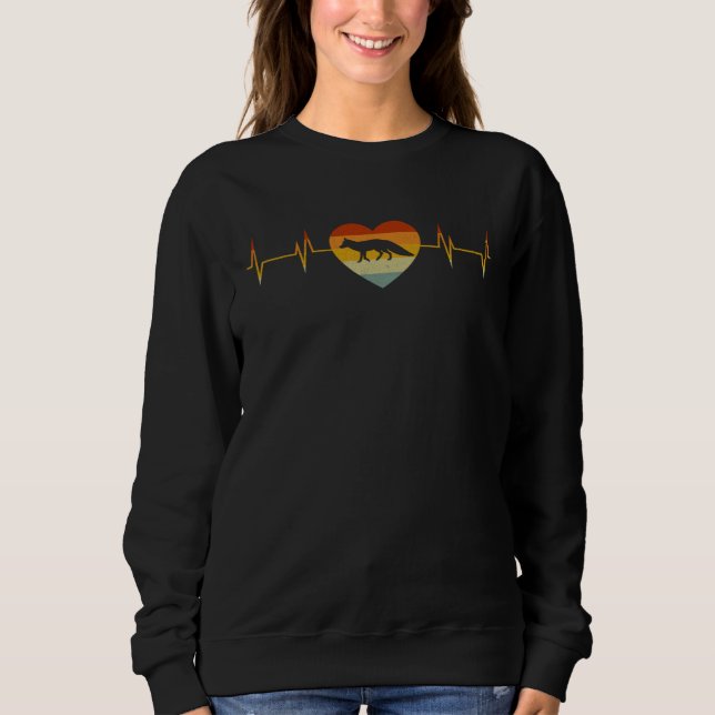 Love Fox Heartbeat Vintage Retro Fox Sweatshirt (Vorderseite)