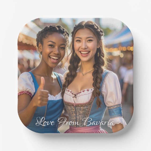 Love From Bavaria Pappteller (Vorderseite)