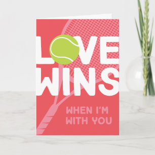 Love gagne Match de tennis Carte Saint Valentin