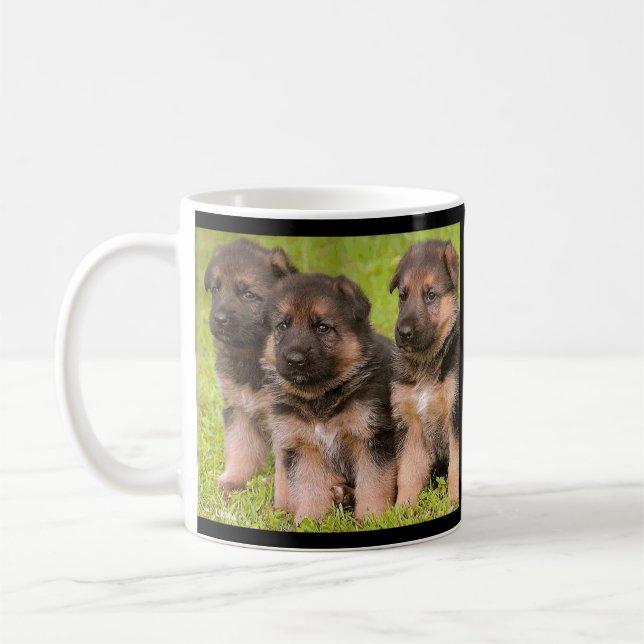 Love German Shepherd Puppy Dogs Coffee Mug (Gauche)