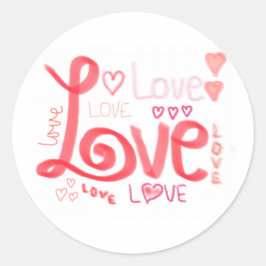 LOVE Glossy Stickers Classic Rond Petits 1,5"