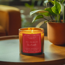 Love Glow Valentine – Romantic Love Candle Label Quadratischer Aufkleber
