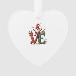 LOVE Gnom Weihnachten Ornament
