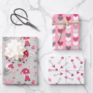 Love Gnomes Enveloppement de papier ensemble de 3