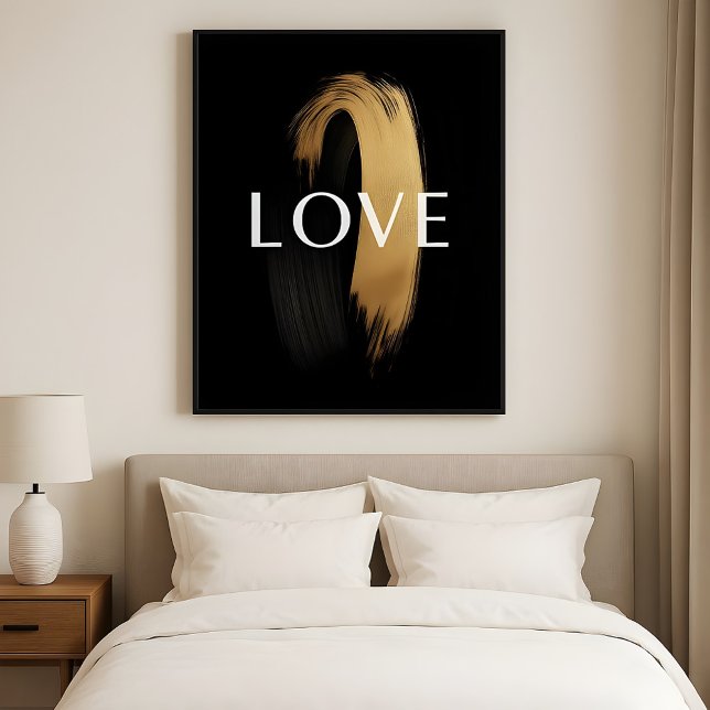 LOVE Gold Brushstroke – Modern Minimalist Art Poster (Von Creator hochgeladen)