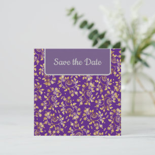 Love Gold Floral Save the Date