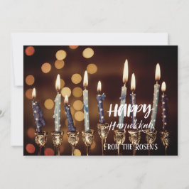 Love Golden Hanukkah Chanukah Menorah Lights Einladung