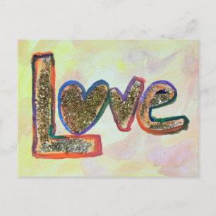 Love Golden Pastels Art Painting Carte postale