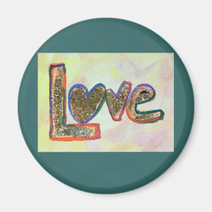 Love Golden Pastels Art Painting Magnet