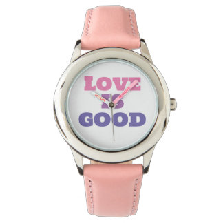 Love Good Pink Butterfly Watch Armbanduhr