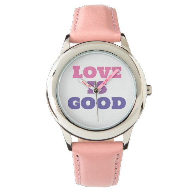 Love Good Pink Butterfly Watch Armbanduhr (Vorderseite)