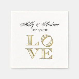 LOVE Grafiktext - Faux Gold Serviette