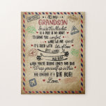 Love Grandson | Letter To My Grandson From Grandma<br><div class="desc">Love Grandson | To My Grandson Best Wishes And Hugs For You</div>