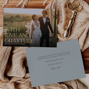 Love & Gratitude Gold Foil Mariage Carte de remerc