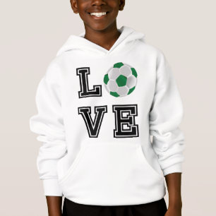 Love Green Soccer Ball - Black Lettres Sweat - shi
