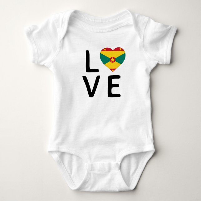 Love - Grenada Flag Baby Strampler (Vorderseite)