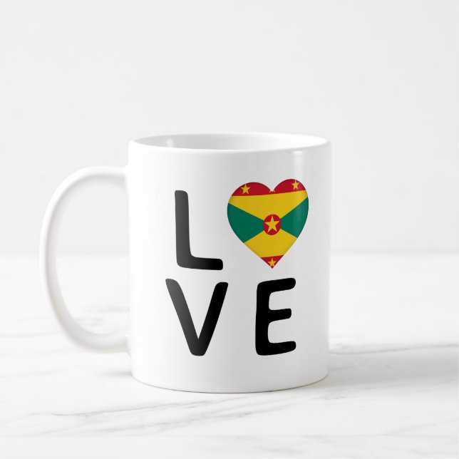 Love - Grenada Flag Kaffeetasse (Links)