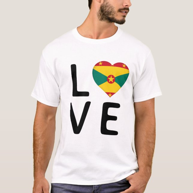 Love - Grenada Flag T-Shirt (Vorderseite)