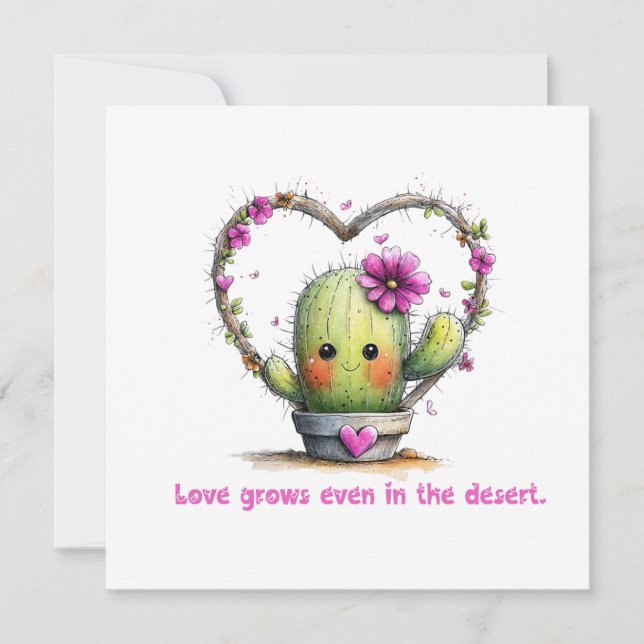 Love Grows Even in the Desert – Greeting Card Einladung (Vorderseite)