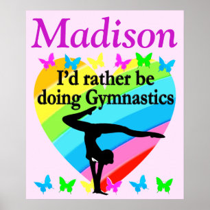 LOVE GYMNASTICS PERSONNALISÉ POSTER GYMNAST
