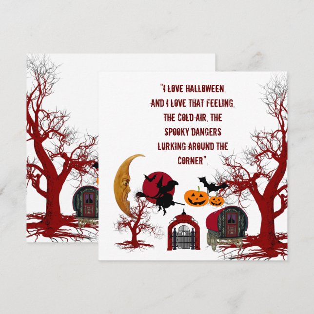 Love Halloween Citation Éffrayante sorcière Carte  (Devant / Derrière)