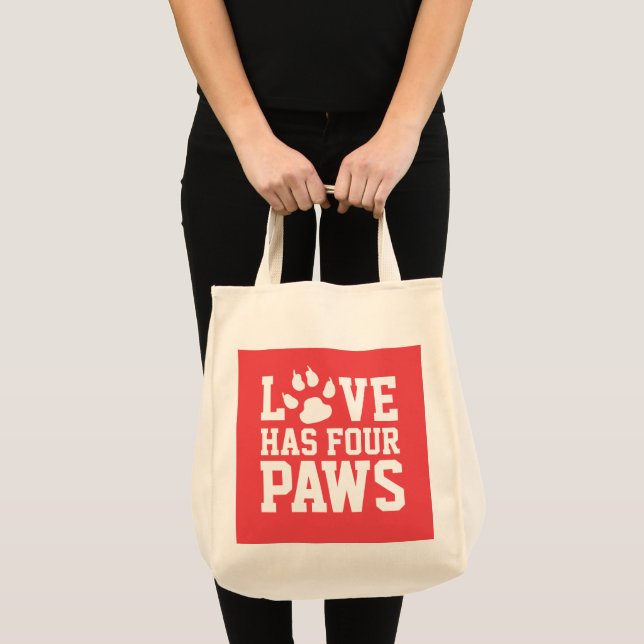 Love Has Four Paws Tragetasche (Vorderseite (Produkt))