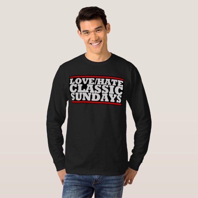 LOVE/HATE - KLASSISCHES grundlegendes langes T-Shirt (Vorne ganz)