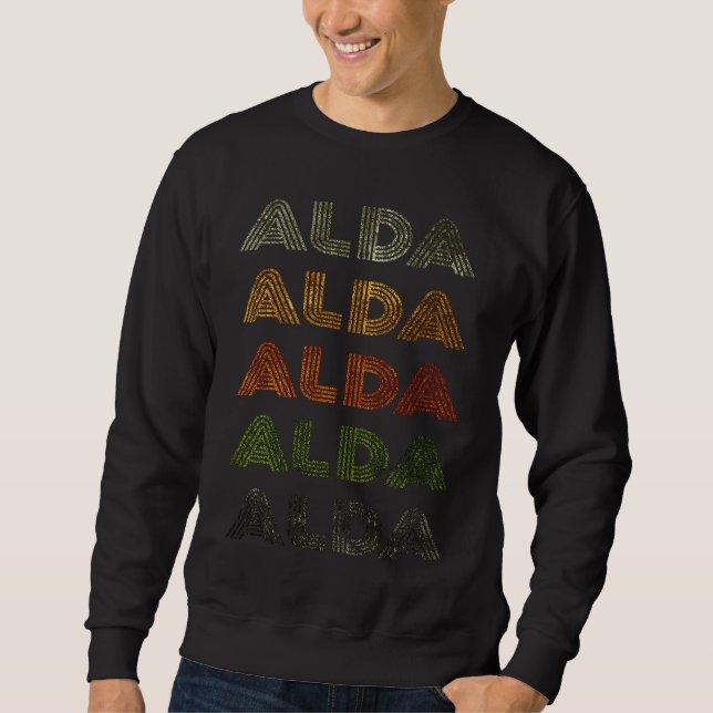 Love Heart Alda GrungeVintage Style Black Alda Sweatshirt (Vorderseite)