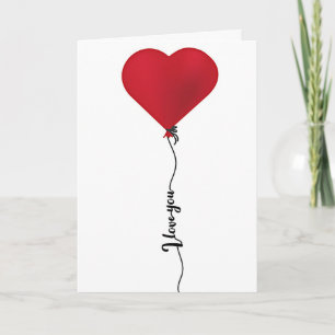 Love Heart Balloon carte de fête des mères