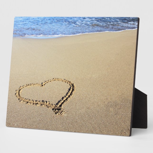Love Heart Beach Fotoplatte (Seite)