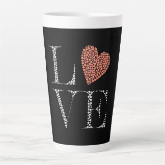 Love Heart Design – Red Gradient Heart on Black  Milchtasse