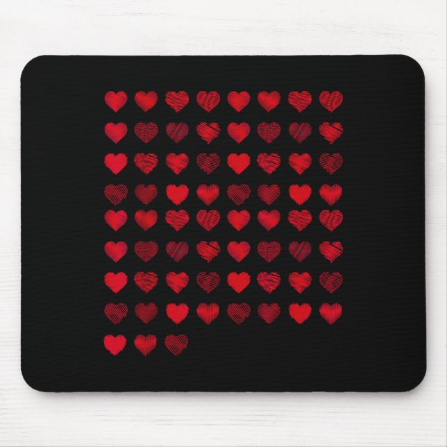 Love Heart Graphic 67 Hearts Pattern 67 Valentines Mousepad (Vorne)