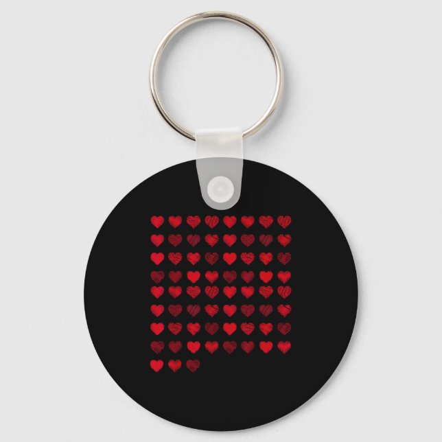 Love Heart Graphic 67 Hearts Pattern 67 Valentines Schlüsselanhänger (Vorderseite)